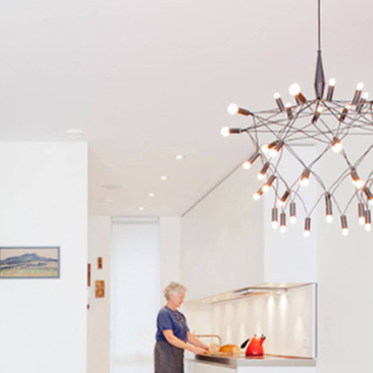 American Patrick Townsend Orbit Black Chandelier For Sale