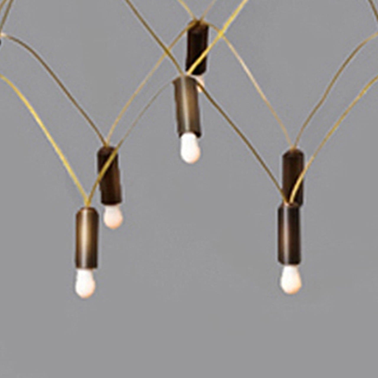 American Patrick Townsend Orbit Bronze Chandelier For Sale