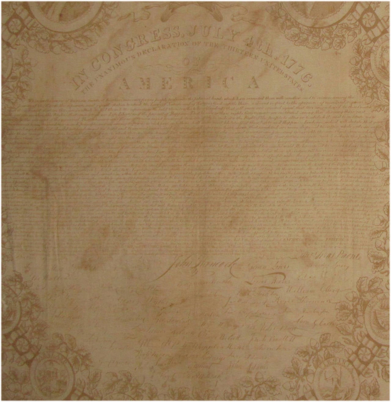 American Rare 1819 Declaration of Independence, John Adams
