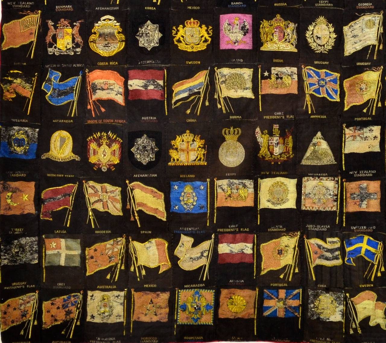 Japanese Collection of Antique International Flags For Sale