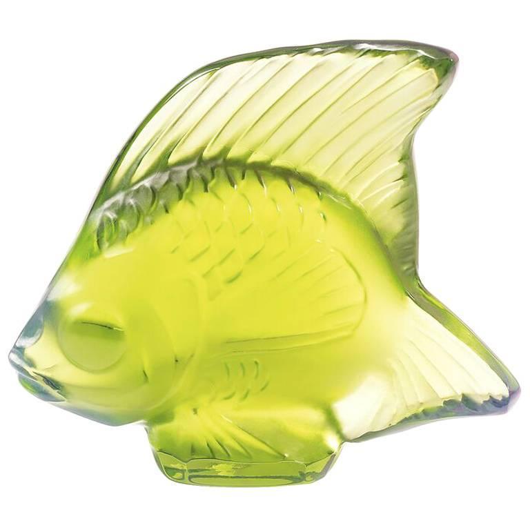 For Sale: Green (Anise Green) Fish Sculpture in Crystal Glass by Lalique