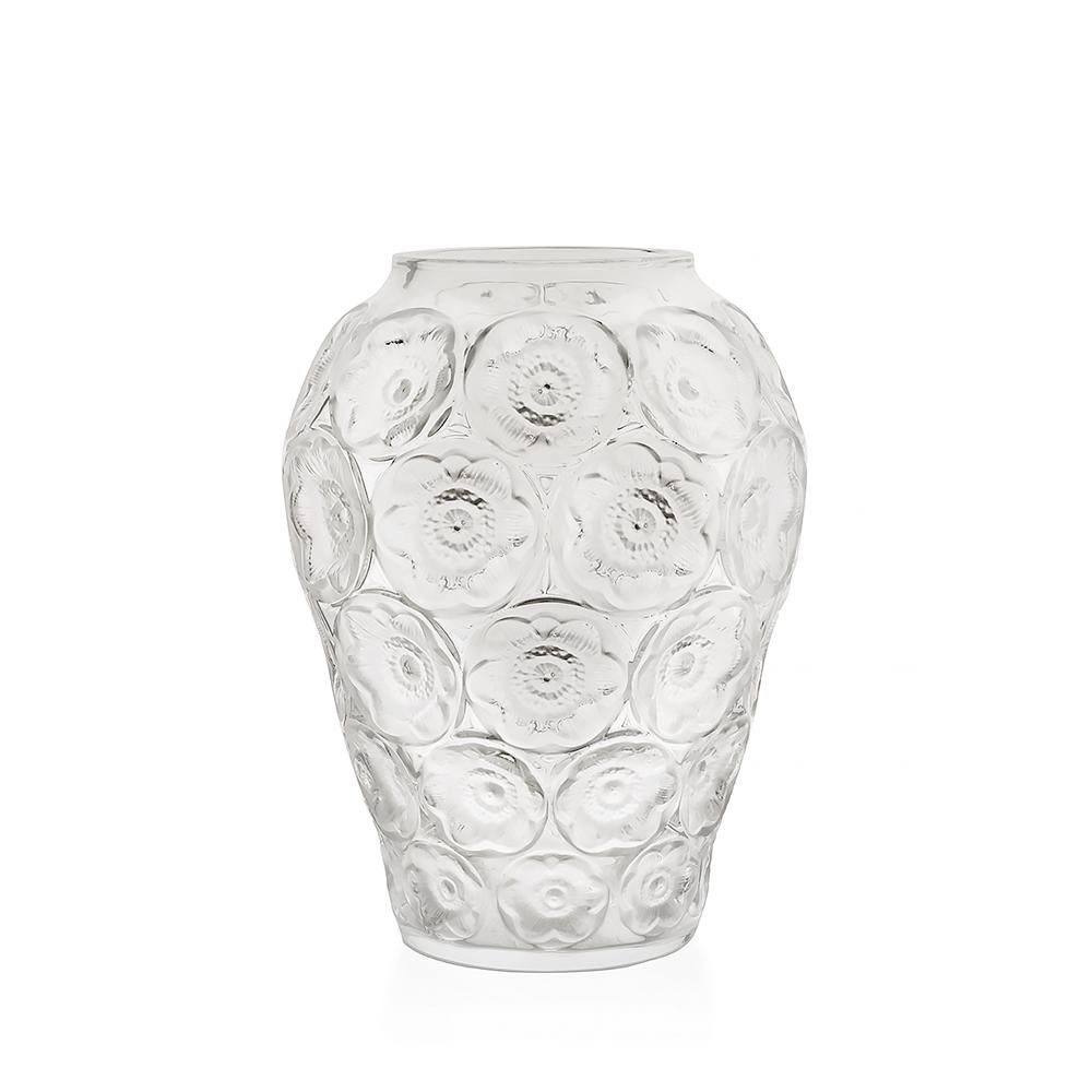 For Sale: Clear Anemones Vase in Crystal Glass by Lalique 2