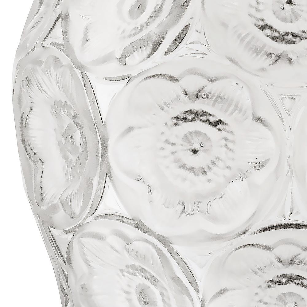 For Sale: Clear Anemones Vase in Crystal Glass by Lalique 3