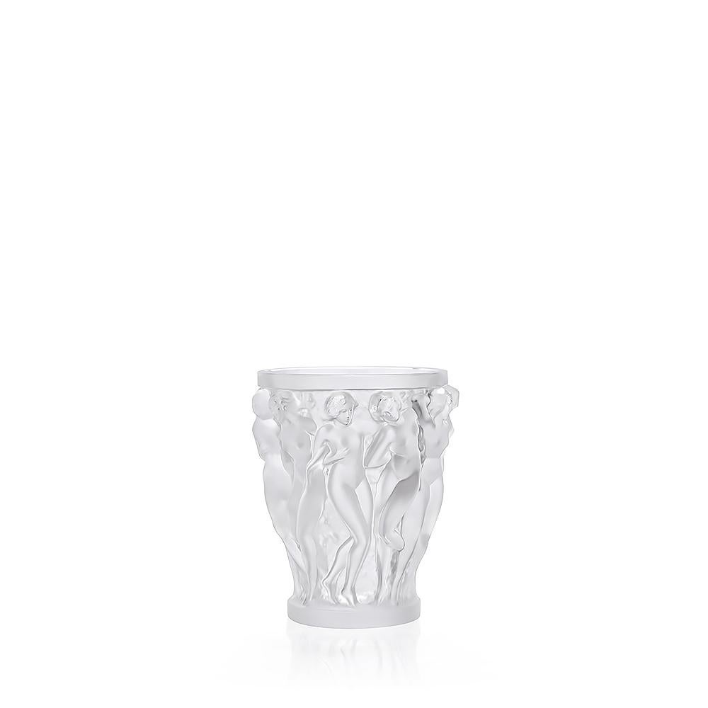 For Sale: Clear Small Bacchantes Vase in Crystal Glass by Lalique 2