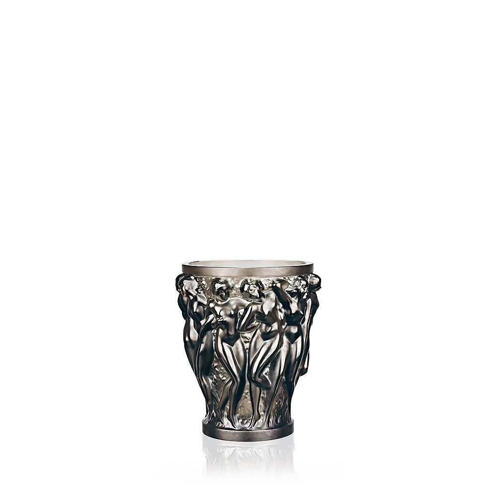 For Sale: Brown (Bronze) Small Bacchantes Vase in Crystal Glass by Lalique