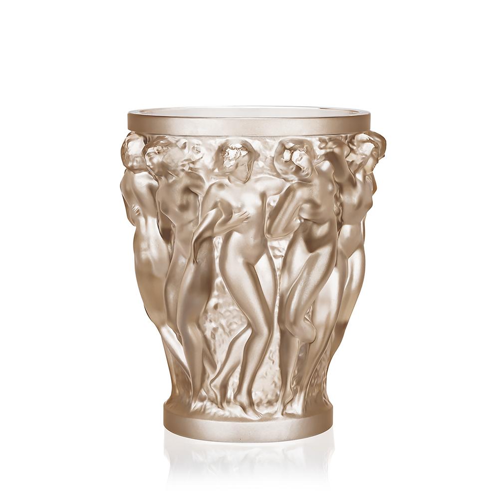 Gold (Gold Luster) Bacchantes Vase in Crystal Glass by Lalique 2