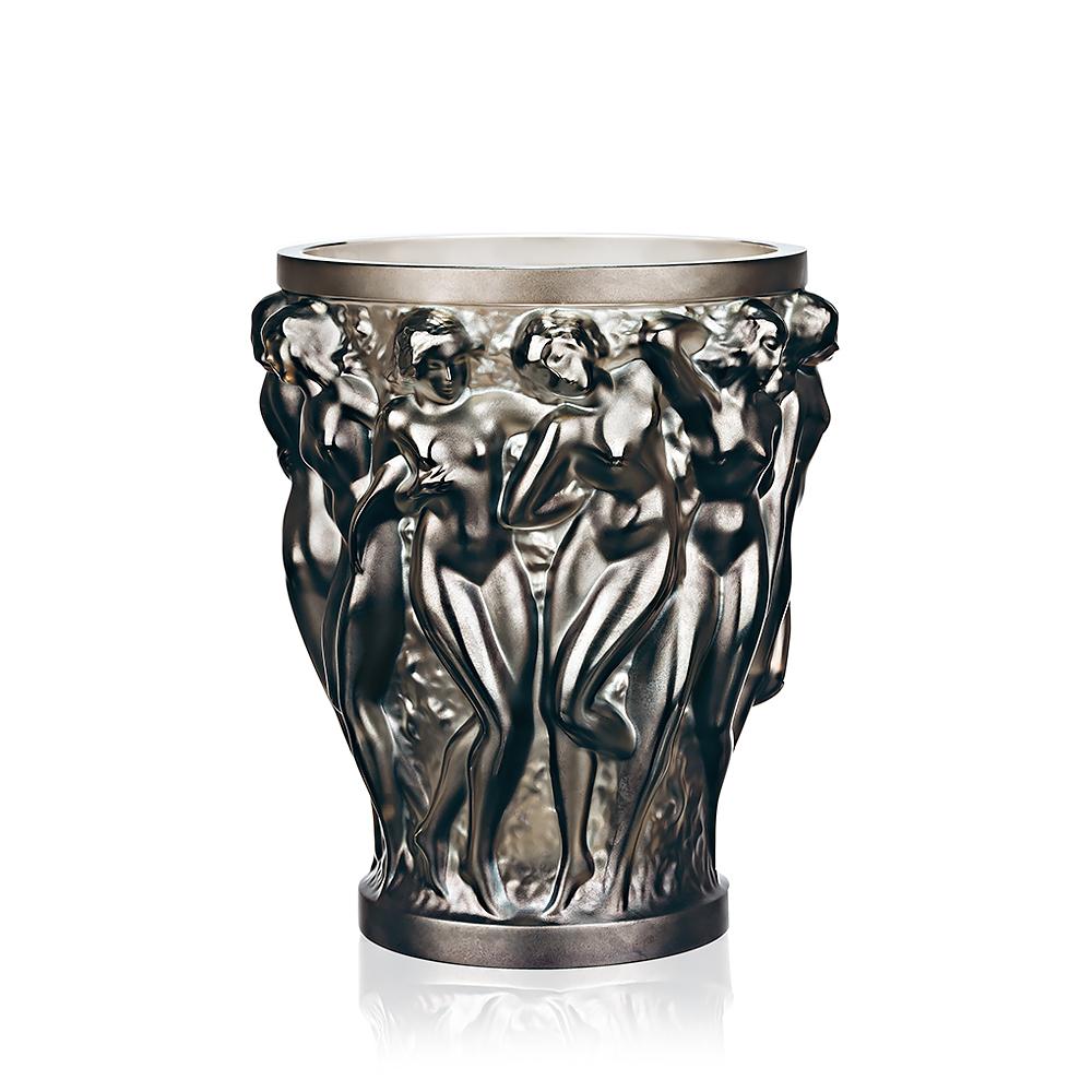 For Sale: Brown (Bronze) Bacchantes Vase in Crystal Glass by Lalique 2