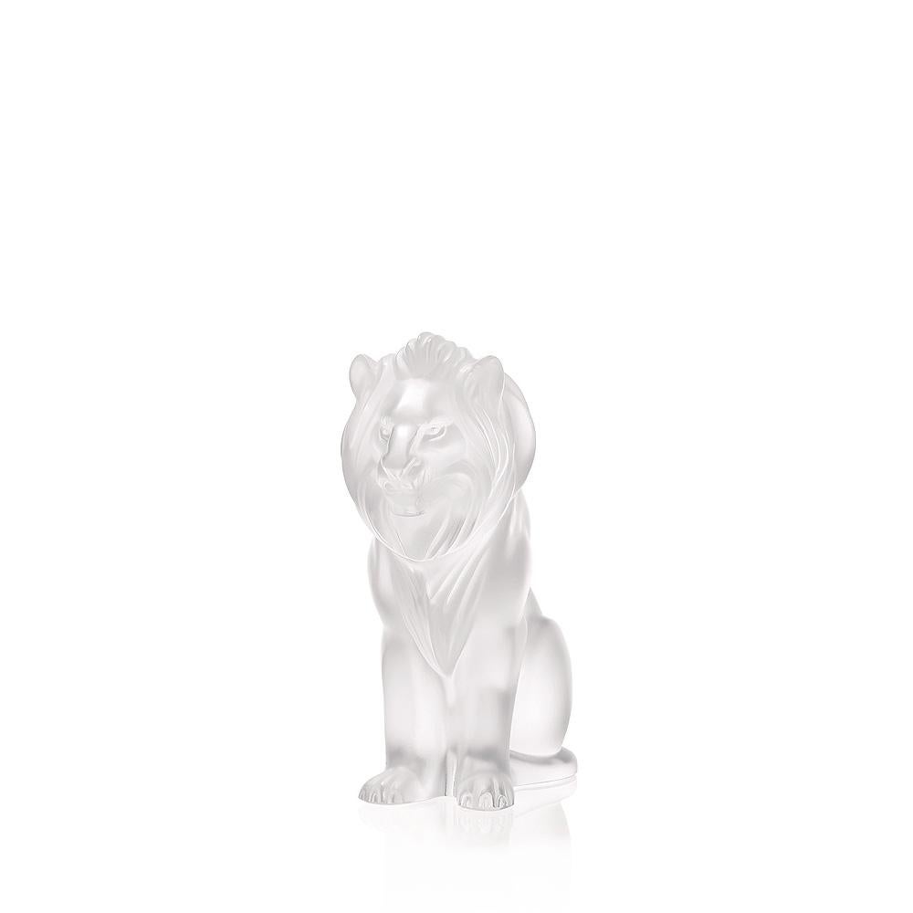 For Sale: Clear Bamara Lion Sculpture in Crystal Glass by Lalique 2
