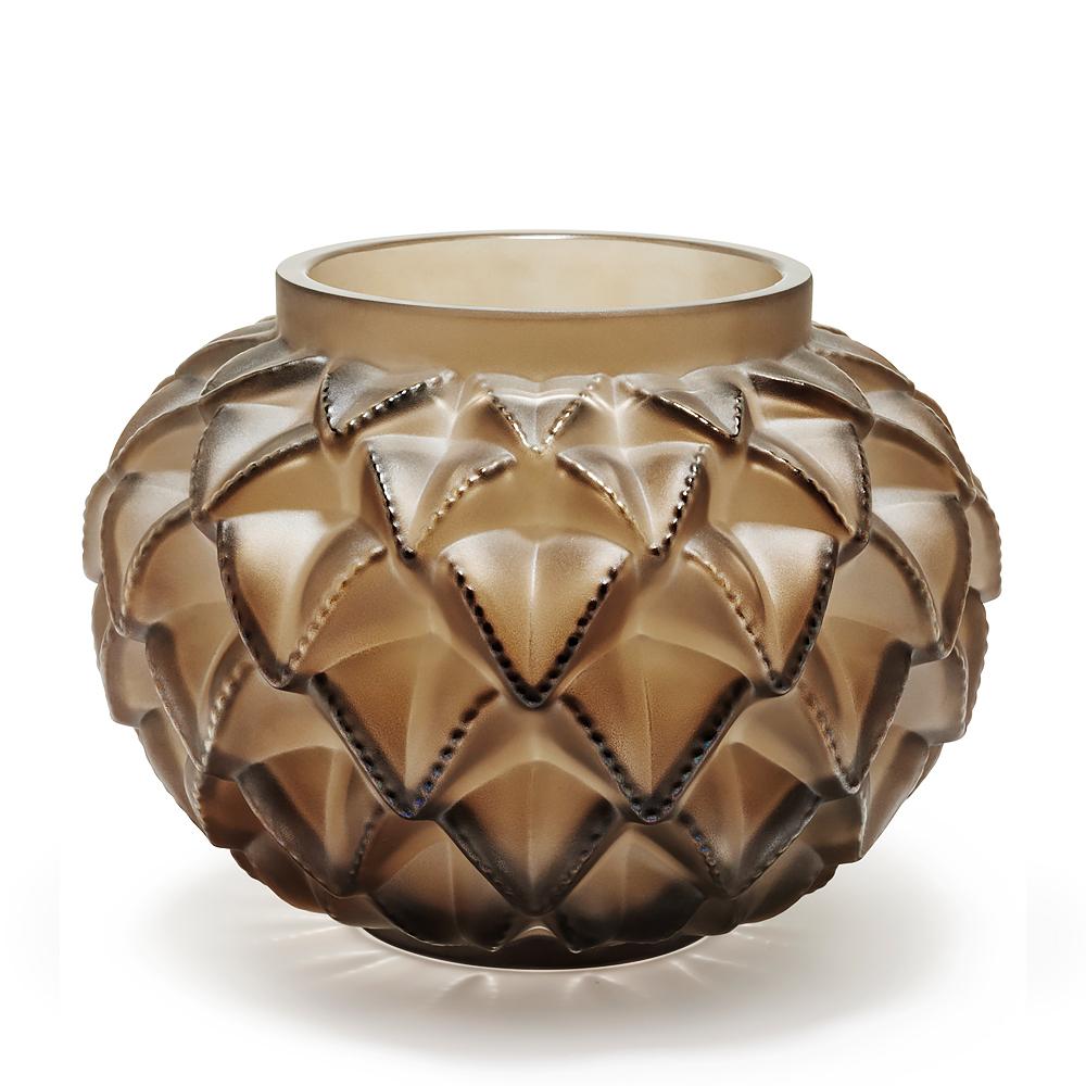 For Sale: Brown (Bronze) Limited Edition Grand Languedoc Vase in Crystal Glass by Lalique 2