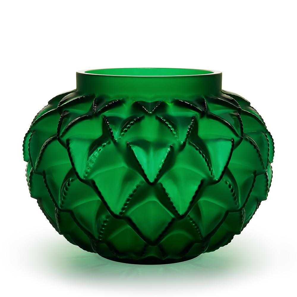 For Sale: Green (Lime Green) Limited Edition Grand Languedoc Vase in Crystal Glass by Lalique