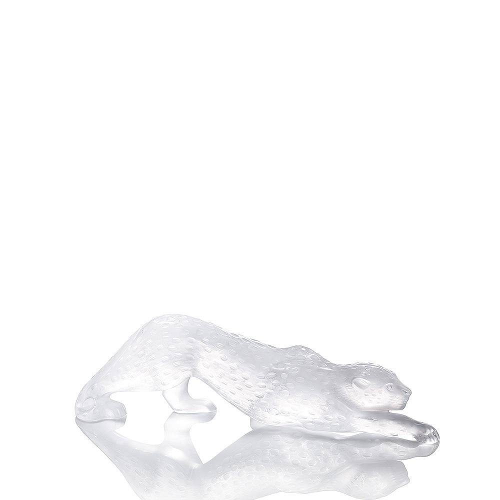 For Sale: Clear Large Zeila Panther Sculpture in Crystal Glass by Lalique 2