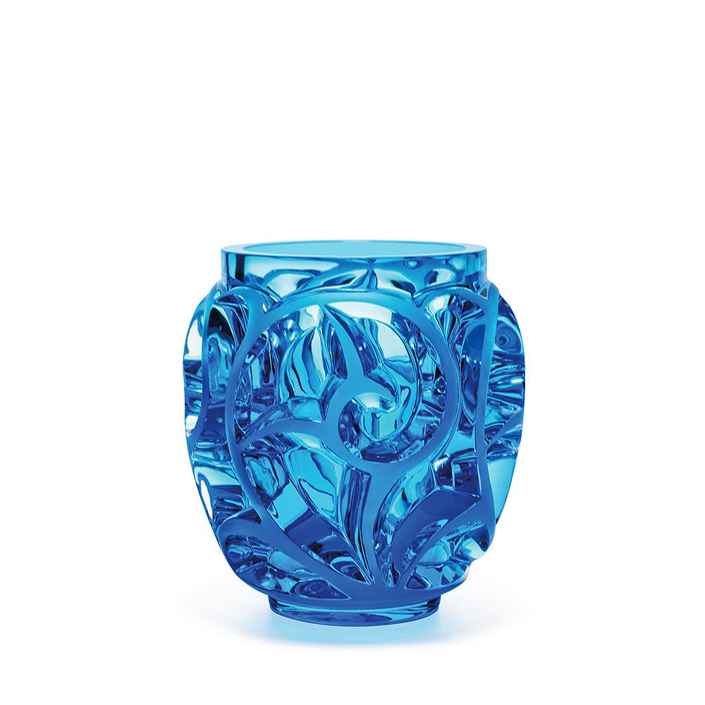 For Sale: Blue (Pale Blue) Tourbillons Vase in Crystal Glass by Lalique