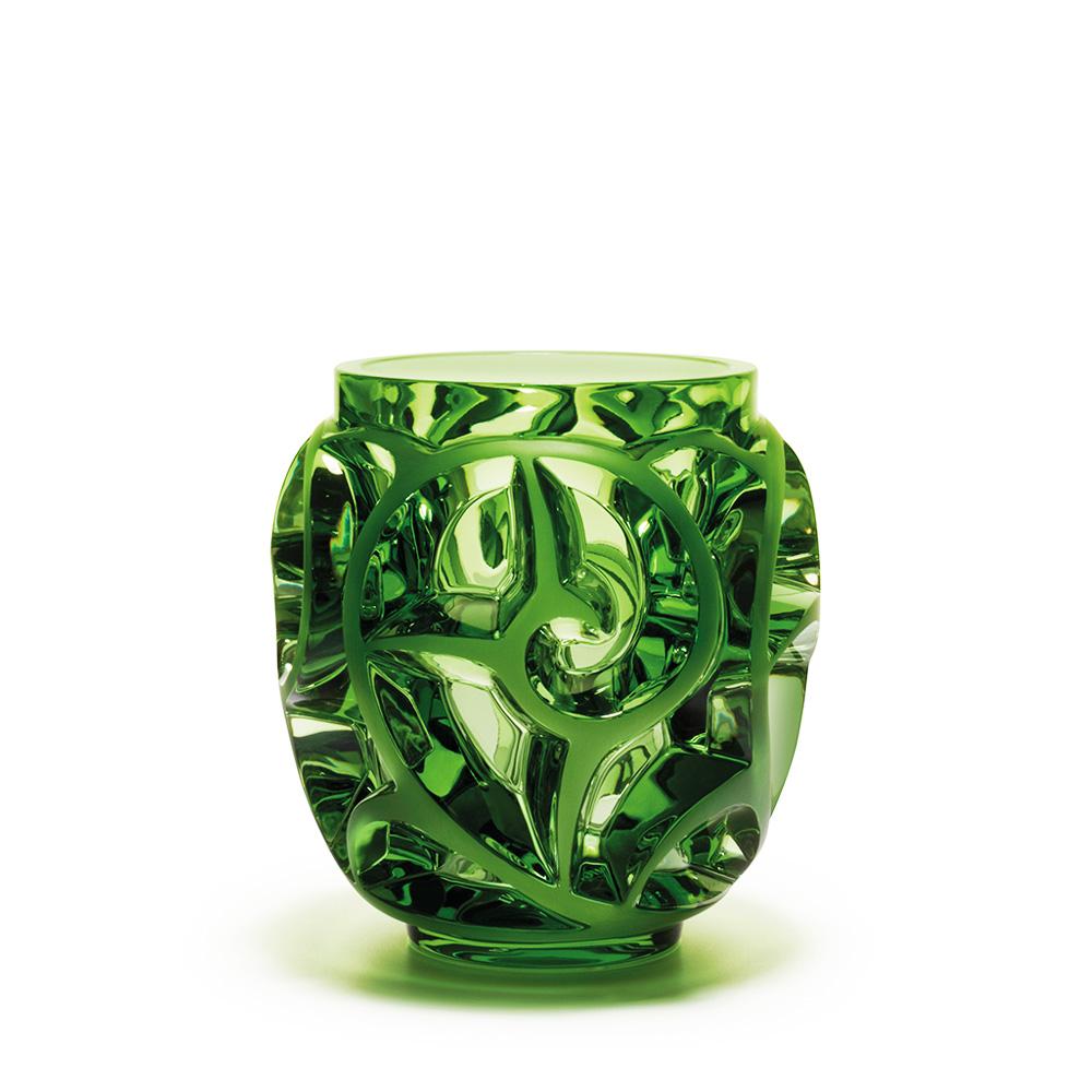 For Sale: Green (Light Green) Tourbillons Vase in Crystal Glass by Lalique