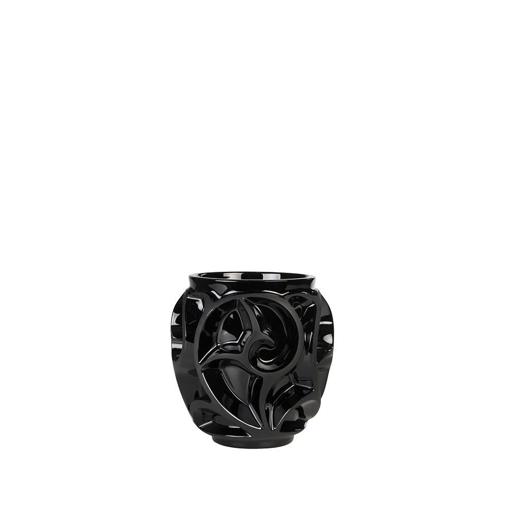 For Sale: Black Small Tourbillons Vase in Crystal Glass by Lalique