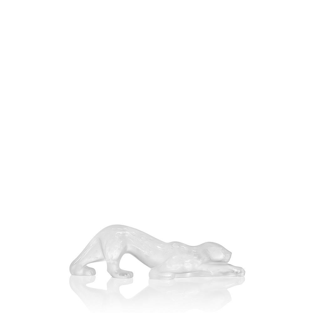 For Sale: Clear Small Zeila Panther Sculpture in Crystal Glass by Lalique 3