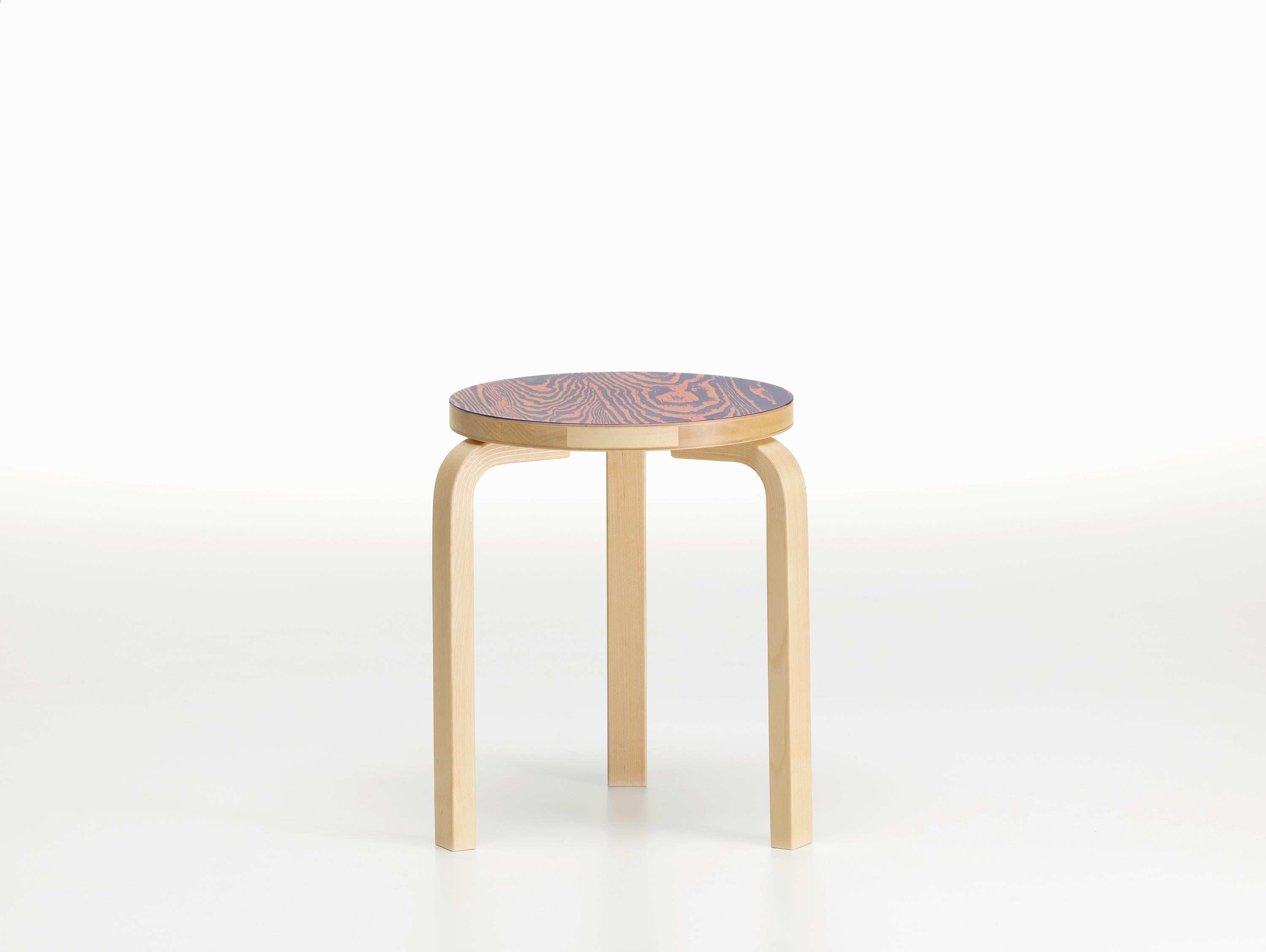 For Sale: Pink (pink/purple ColoRing) Artek Stool 60 ColoRing by Alvar Aalto and Jo Nagasaka 3