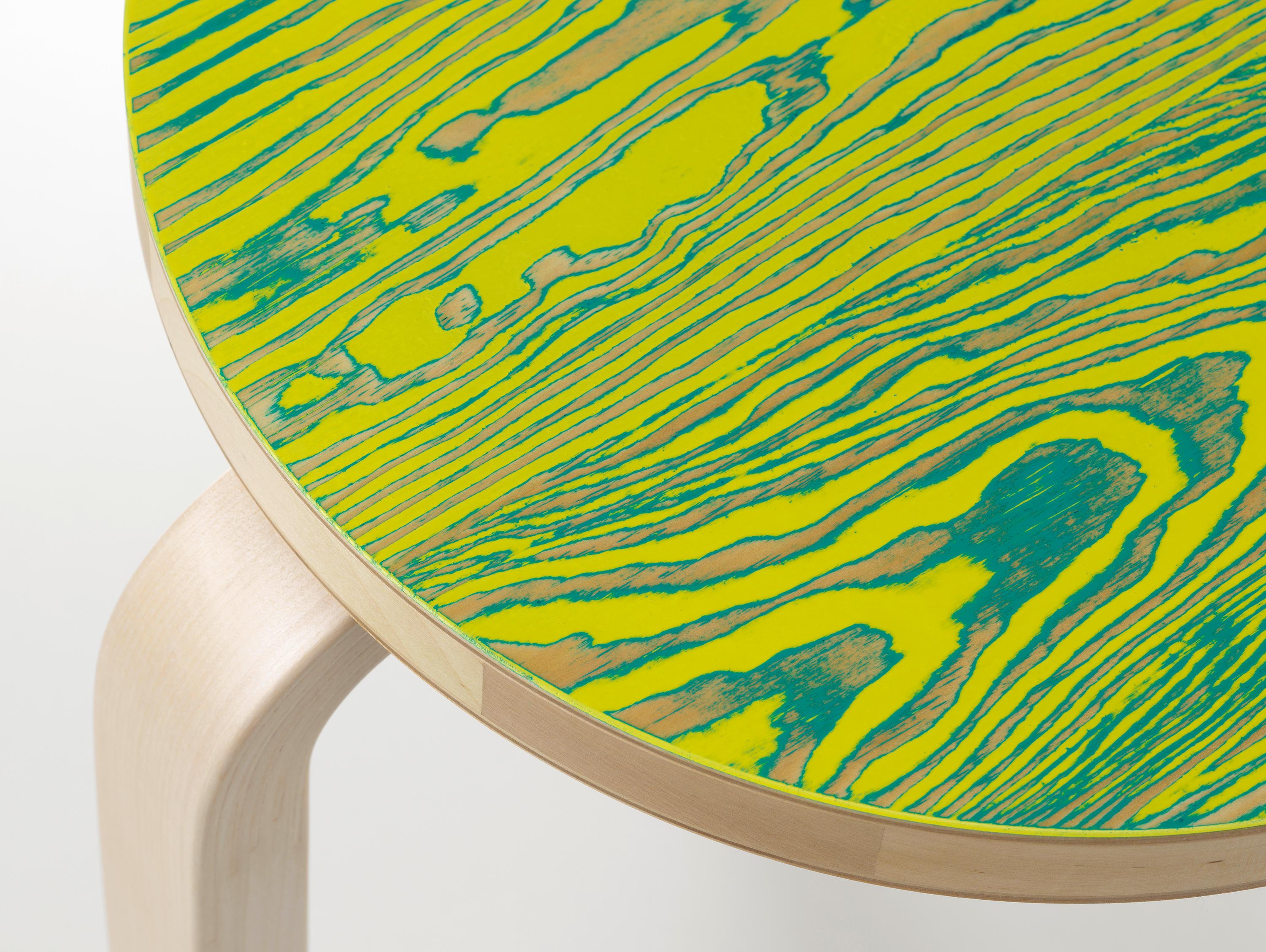 For Sale: Green (green/yellow ColoRing) Artek Stool 60 ColoRing by Alvar Aalto and Jo Nagasaka  4