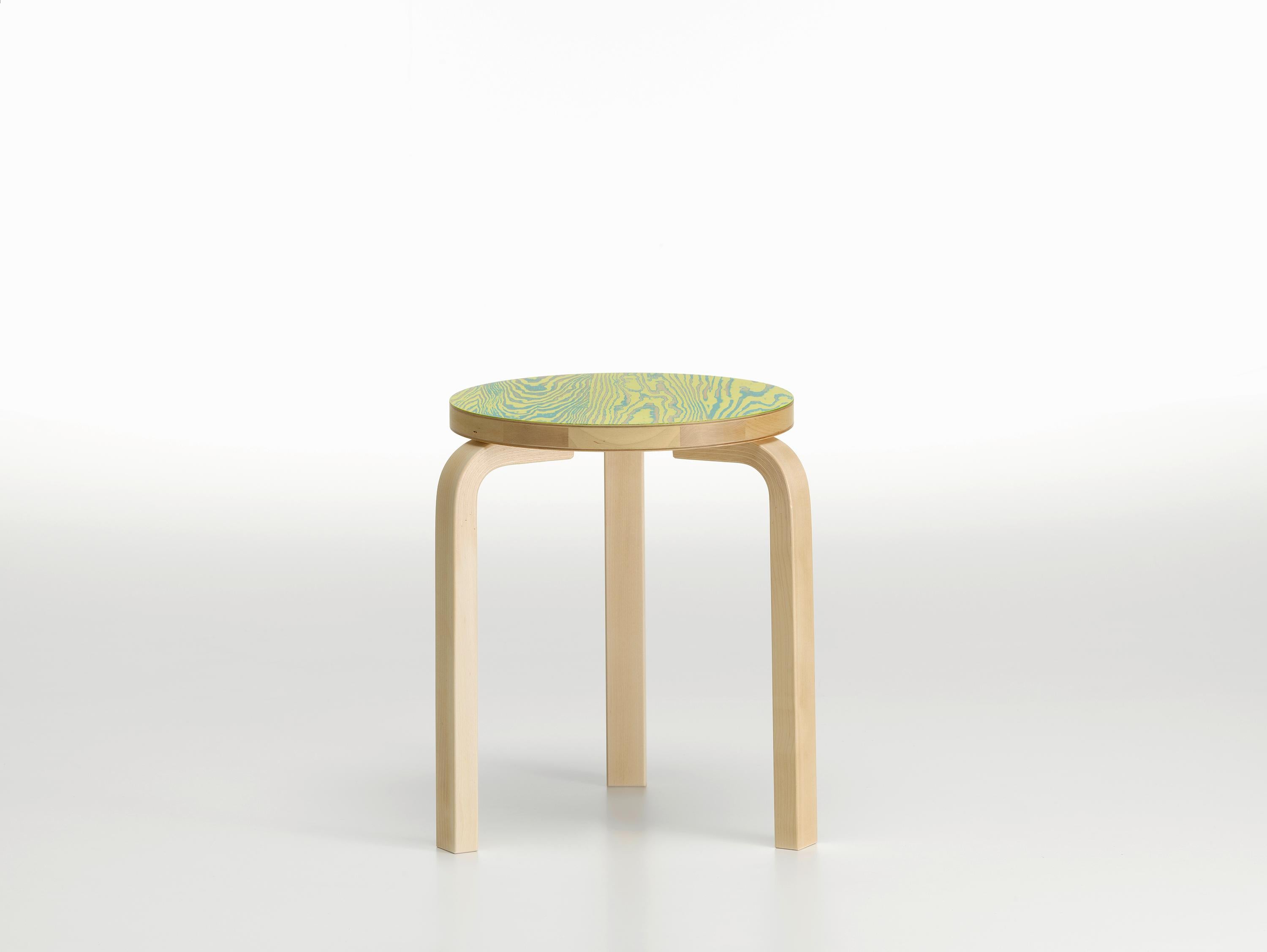 For Sale: Green (green/yellow ColoRing) Artek Stool 60 ColoRing by Alvar Aalto and Jo Nagasaka  3