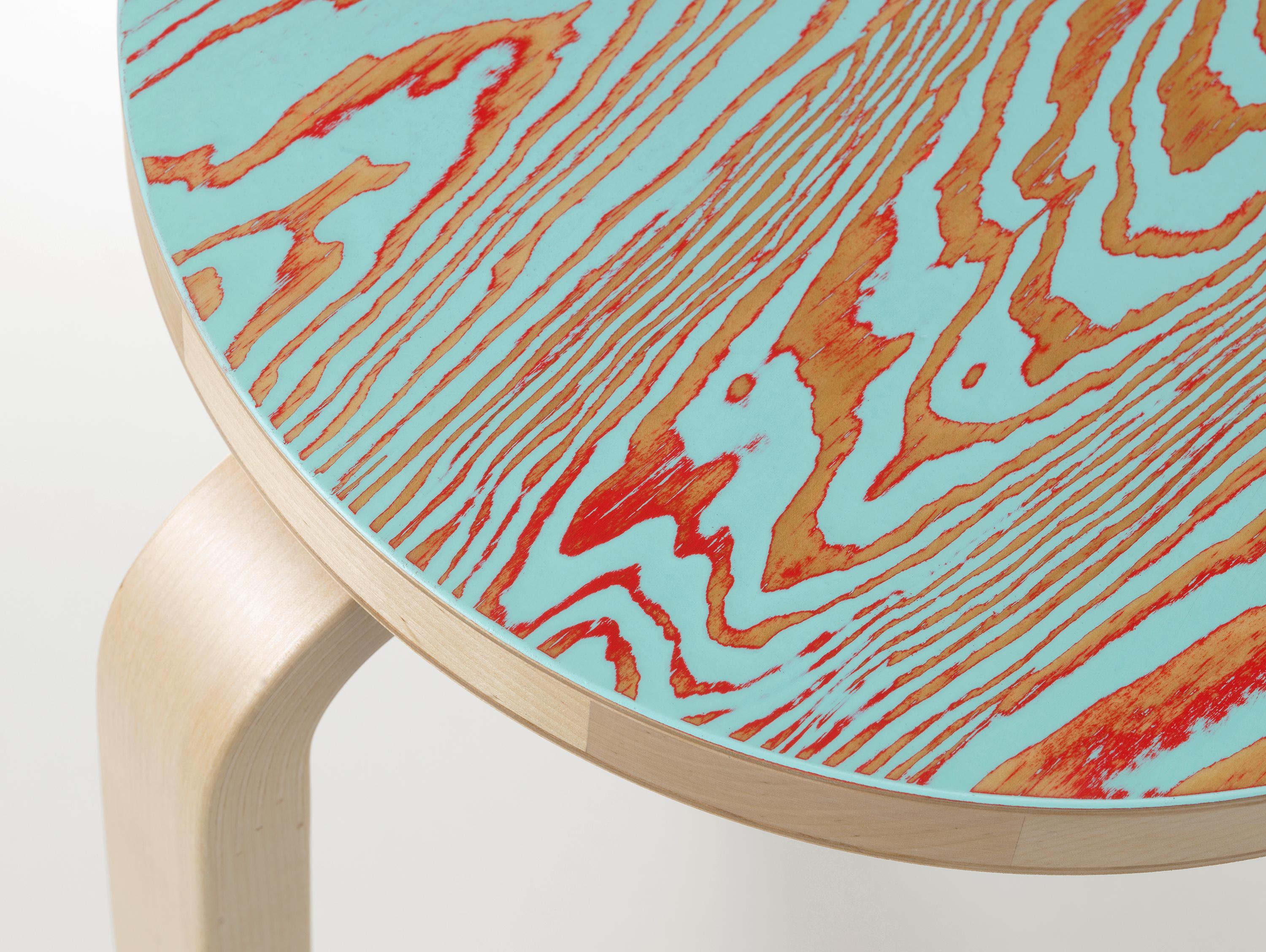 For Sale: Blue (red/turqouise ColoRing) Artek Stool 60 ColoRing by Alvar Aalto and Jo Nagasaka  4