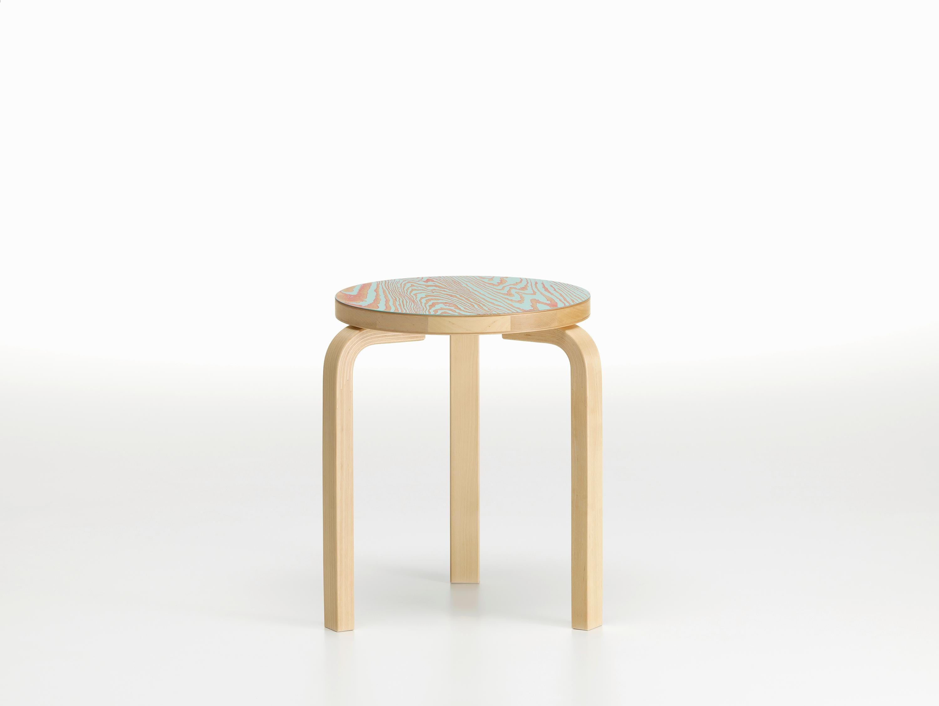 For Sale: Blue (red/turqouise ColoRing) Artek Stool 60 ColoRing by Alvar Aalto and Jo Nagasaka  3