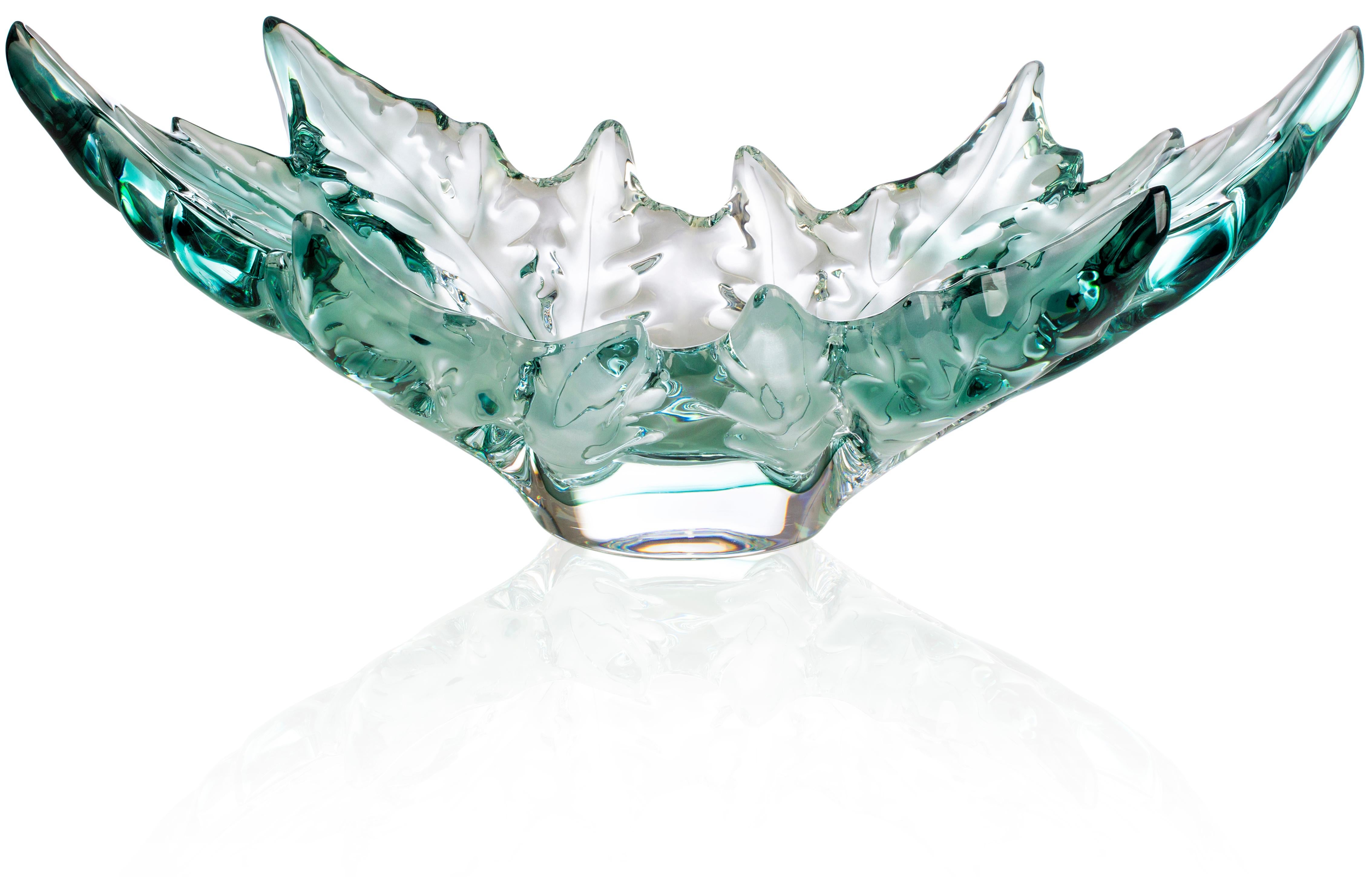 For Sale: Green (Clear & Green) Grand Champs-Élysées Bowl in Crystal Glass by Lalique 2