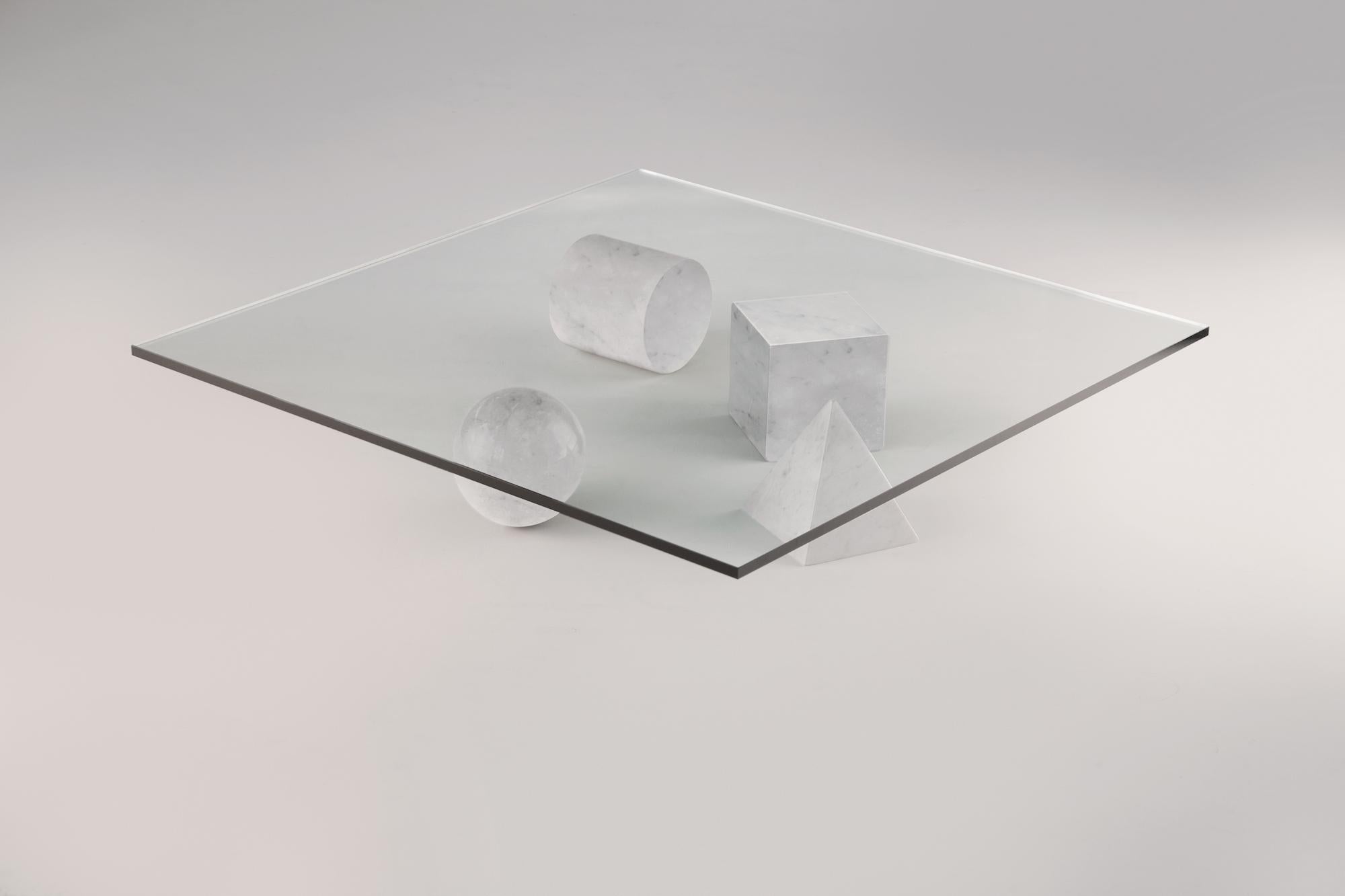 Im Angebot: Martinelli Luce Metafora 1979 Tisch von Lella und Massimo Vignelli, White (Carrara White) 2