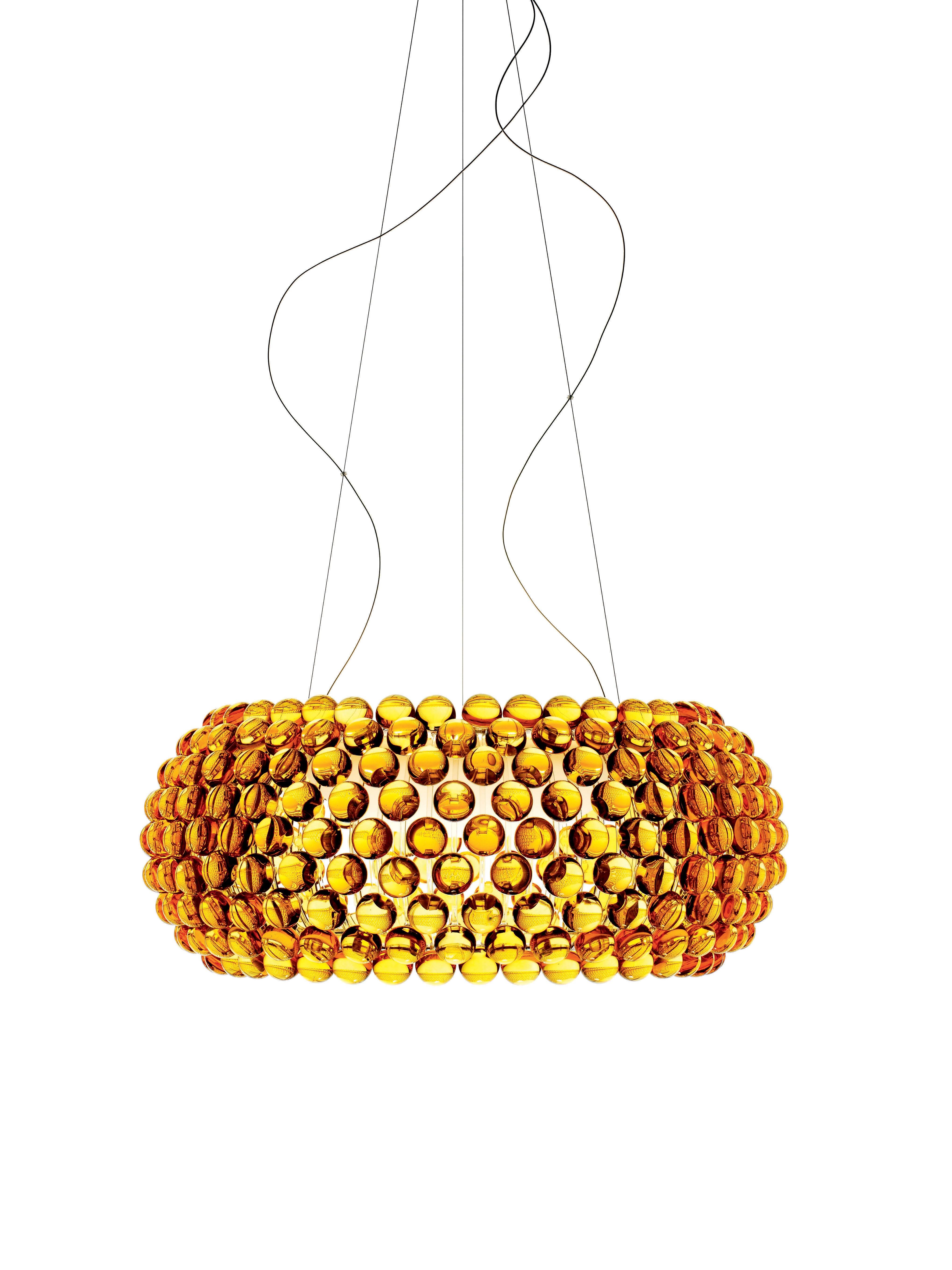 Gold (Giallo Oro) Foscarini Large LED Caboche Pendant by Patricia Urquiola & Eliana Gerotto