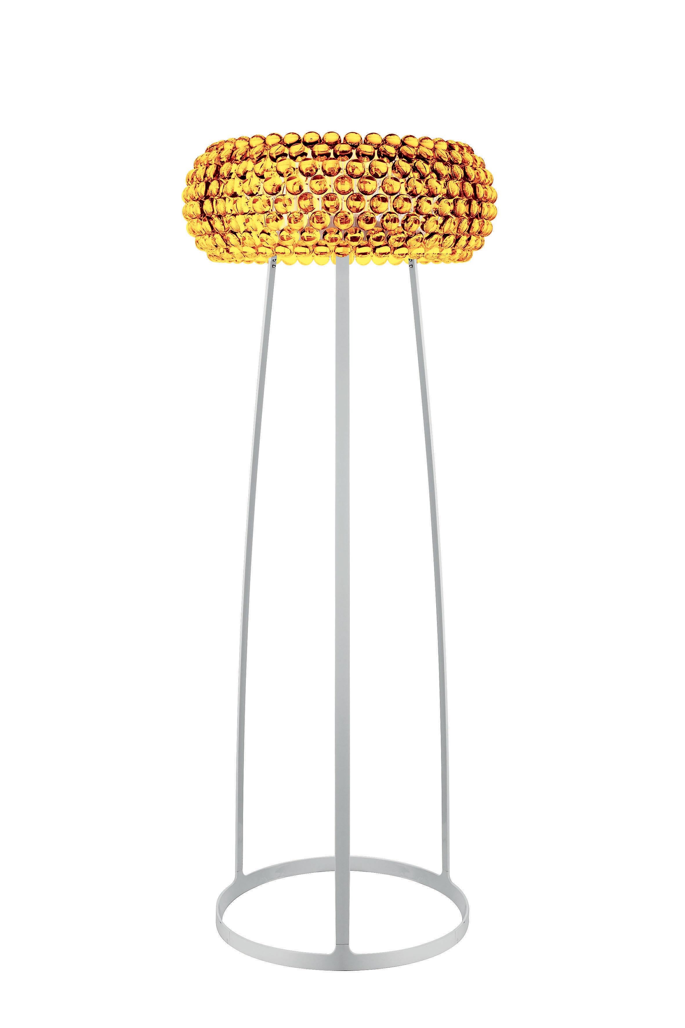 En vente : Gold (Giallo Oro) Grand lampadaire Foscarini Caboche de Patricia Urquiola & Eliana Gerotto