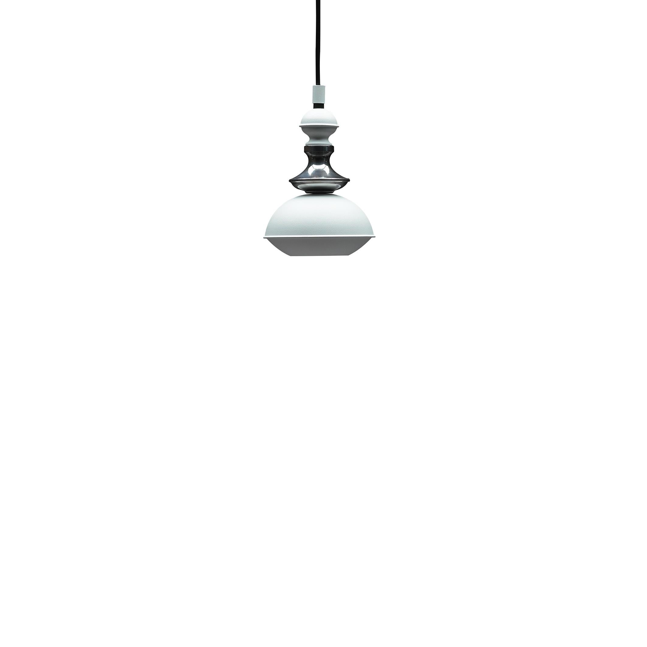 For Sale: White Benben Type 1 Pendant with Chrome Finish by Jacco Maris