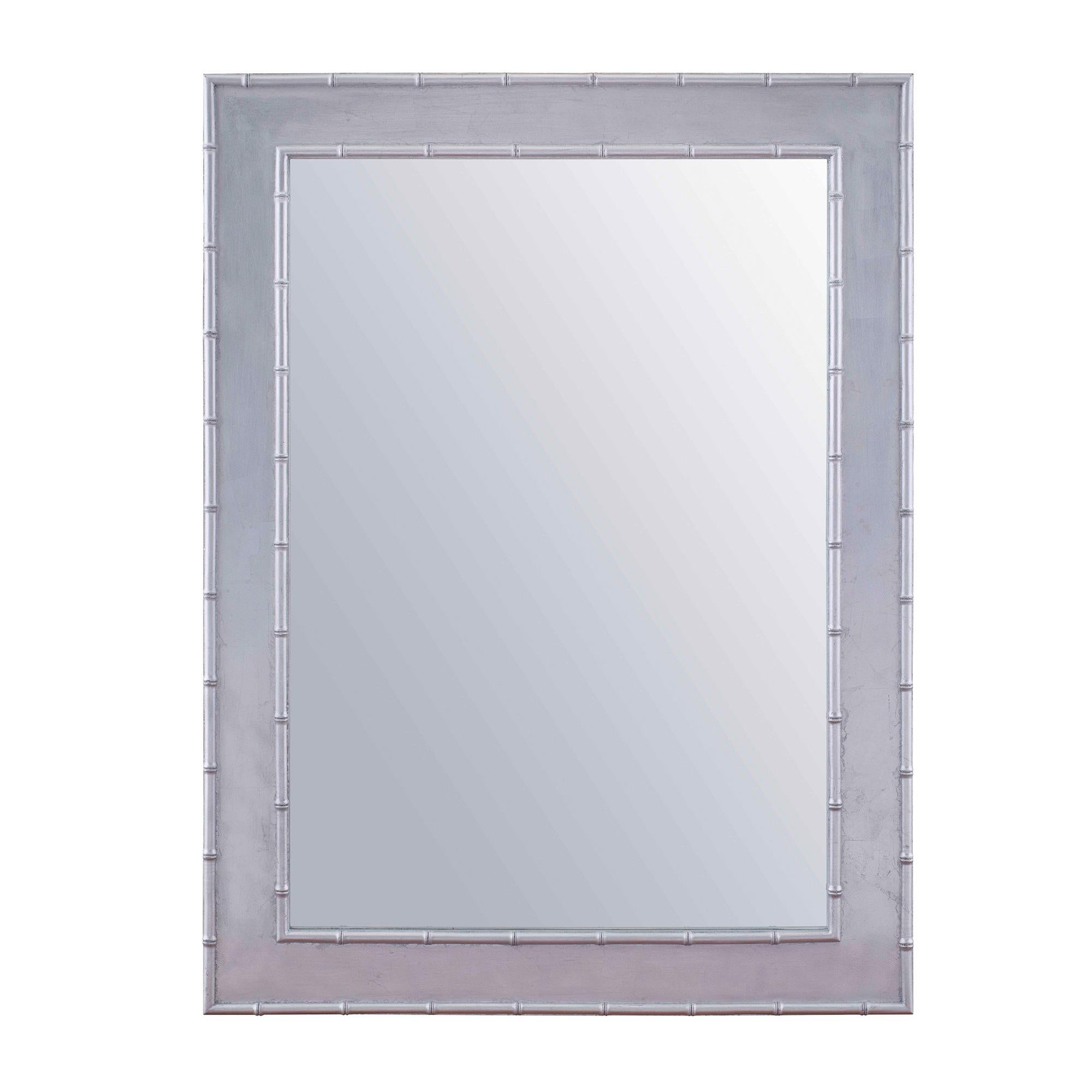 Silver (QR-17605.SILVER.0) Jan Showers Park Avenue Metallic Bamboo Mirror for Curatedkravet
