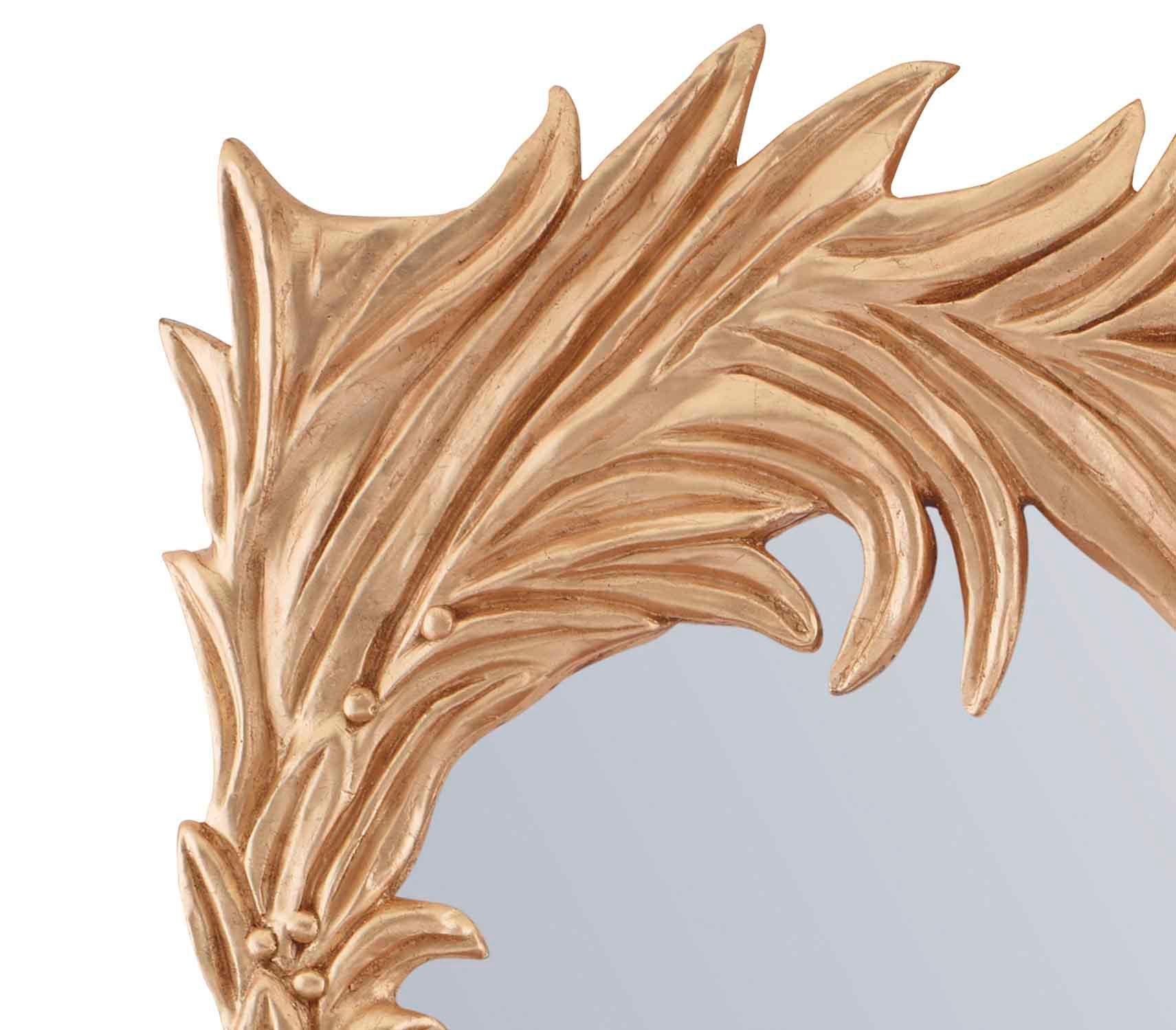 Gold (QR-17620.GOLD.0) Jan Showers Santa Monica Mirror with Feather Border for CuratedKravet 2