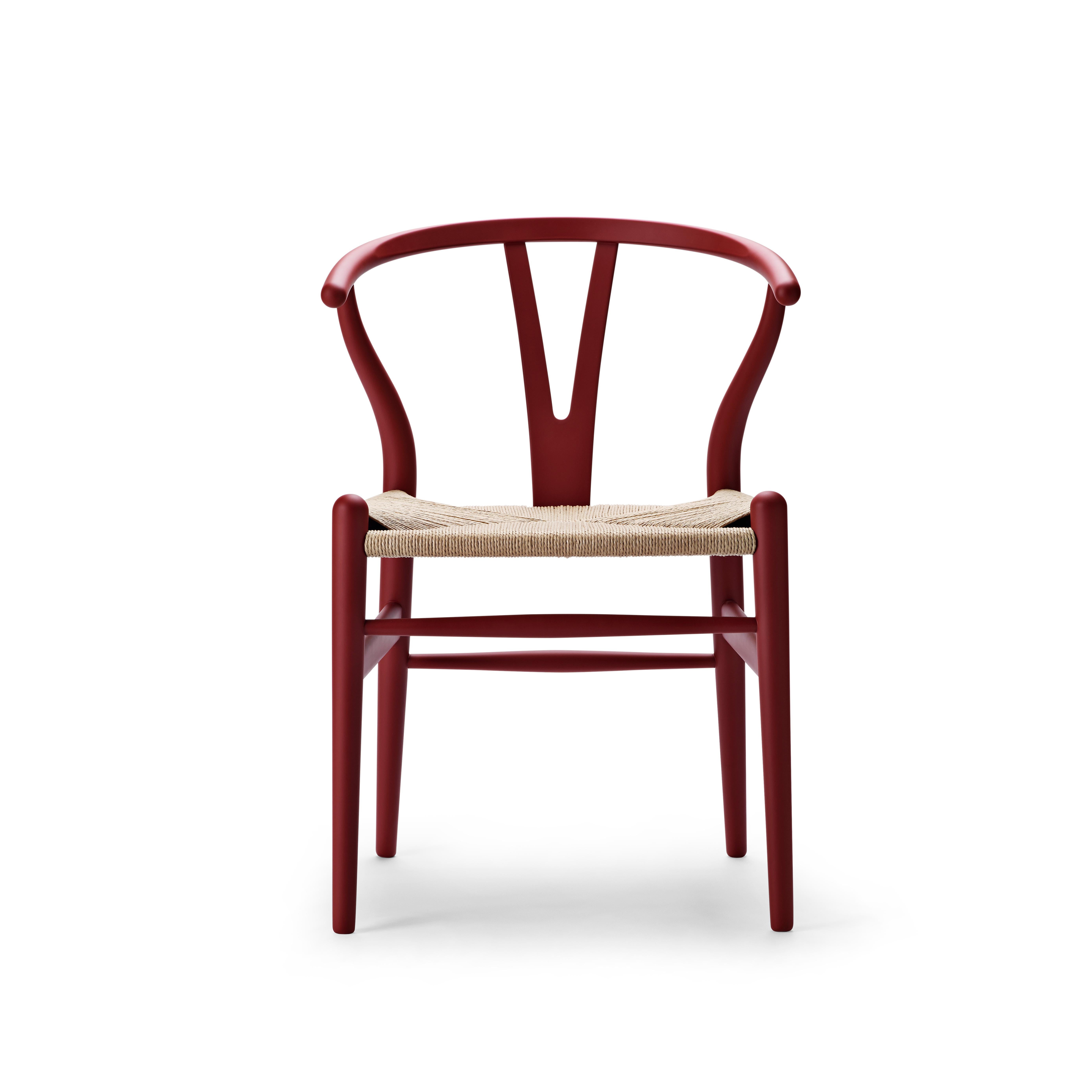 For Sale: Red (Soft Red) CH24 Wishbone Chair in Soft Colors by Hans J. Wegner