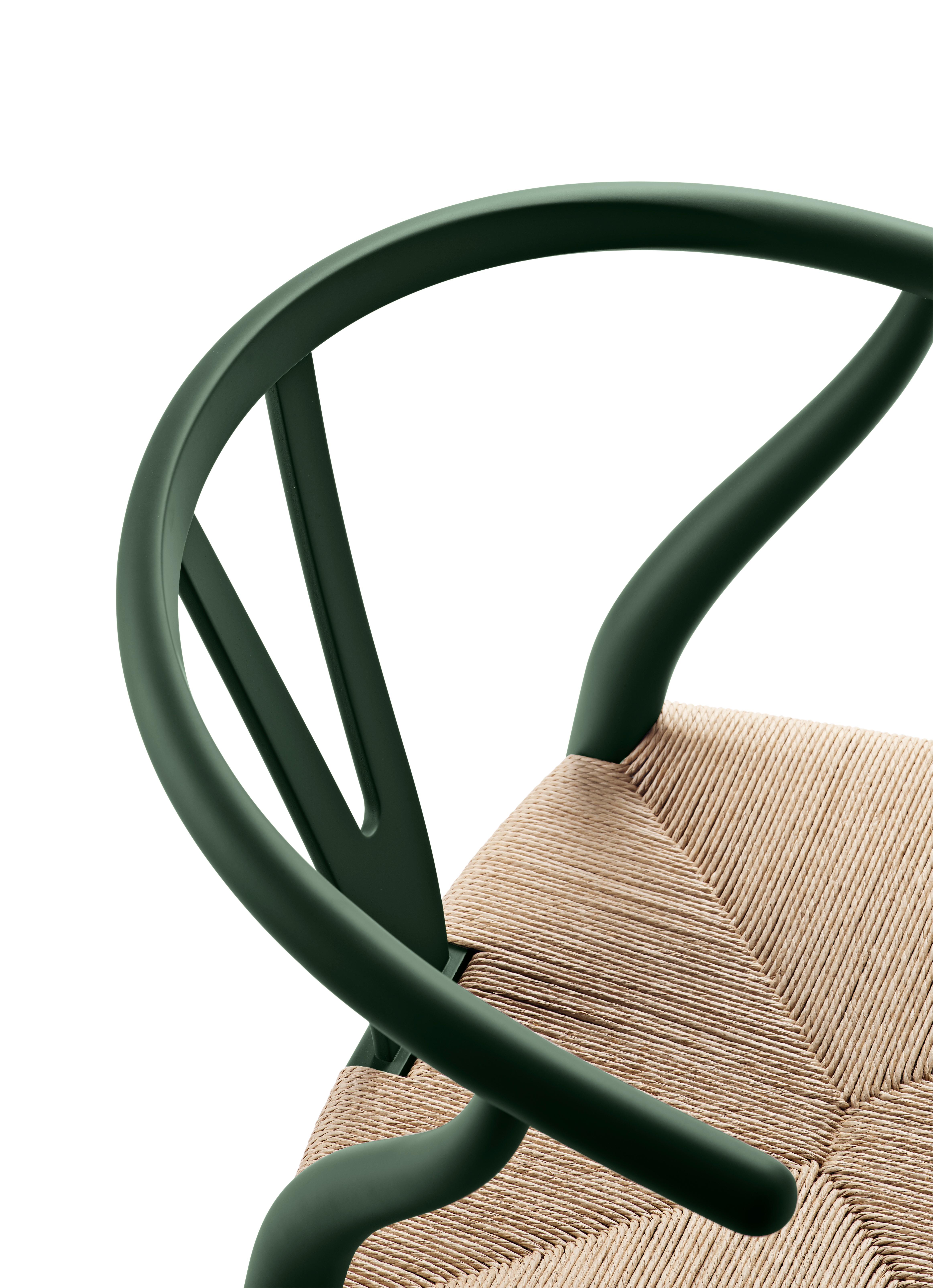 For Sale: Green (Soft Green) CH24 Wishbone Chair in Soft Colors by Hans J. Wegner 4