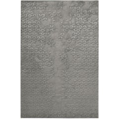 Star Silk Charcoal Hand Knotted 12x9 Rug in Silk by Helen Amy Murray
