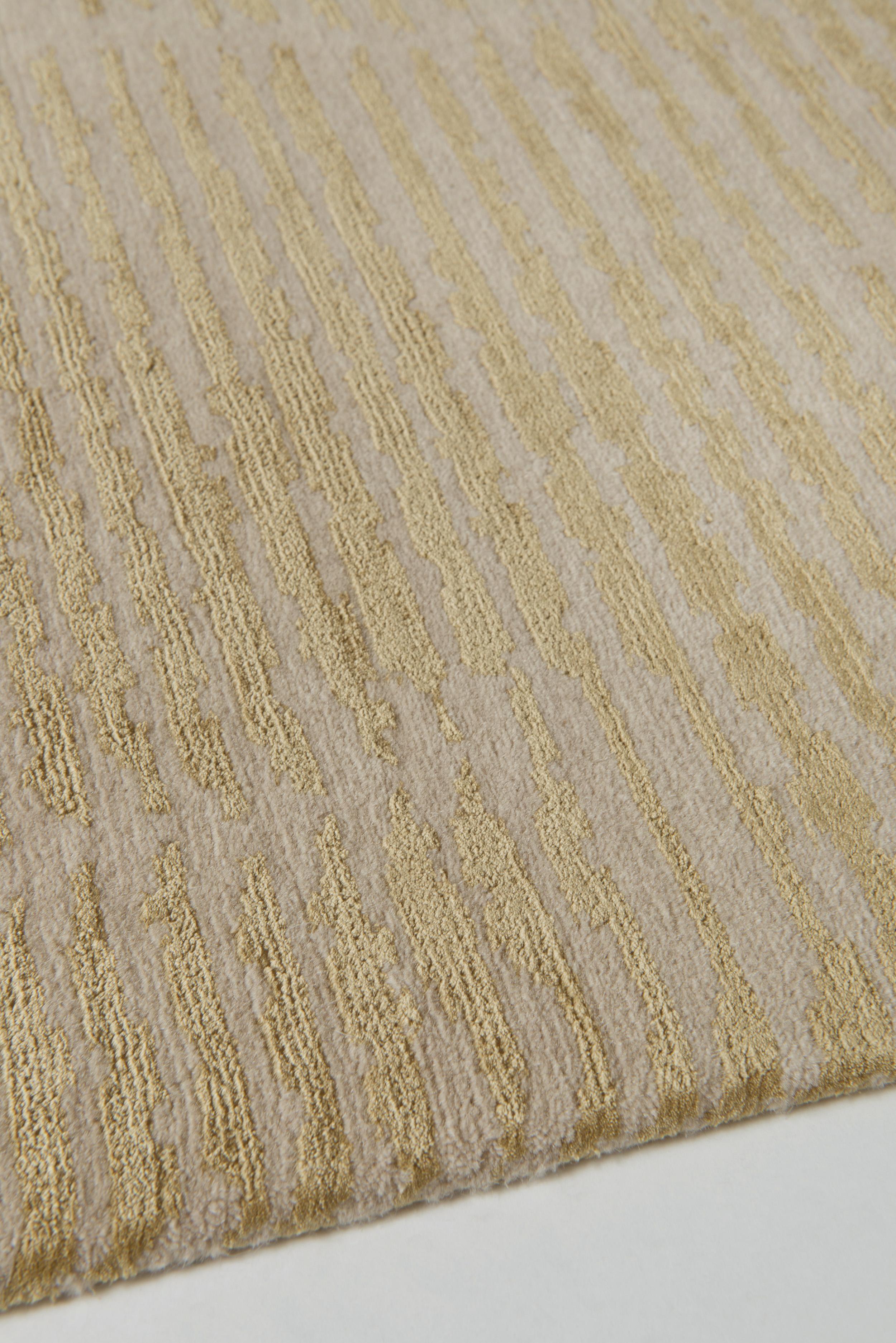 Modern Staccato Hand-Knotted 12x9 Rug in Wool and Silk by Kelly Wearstler For Sale