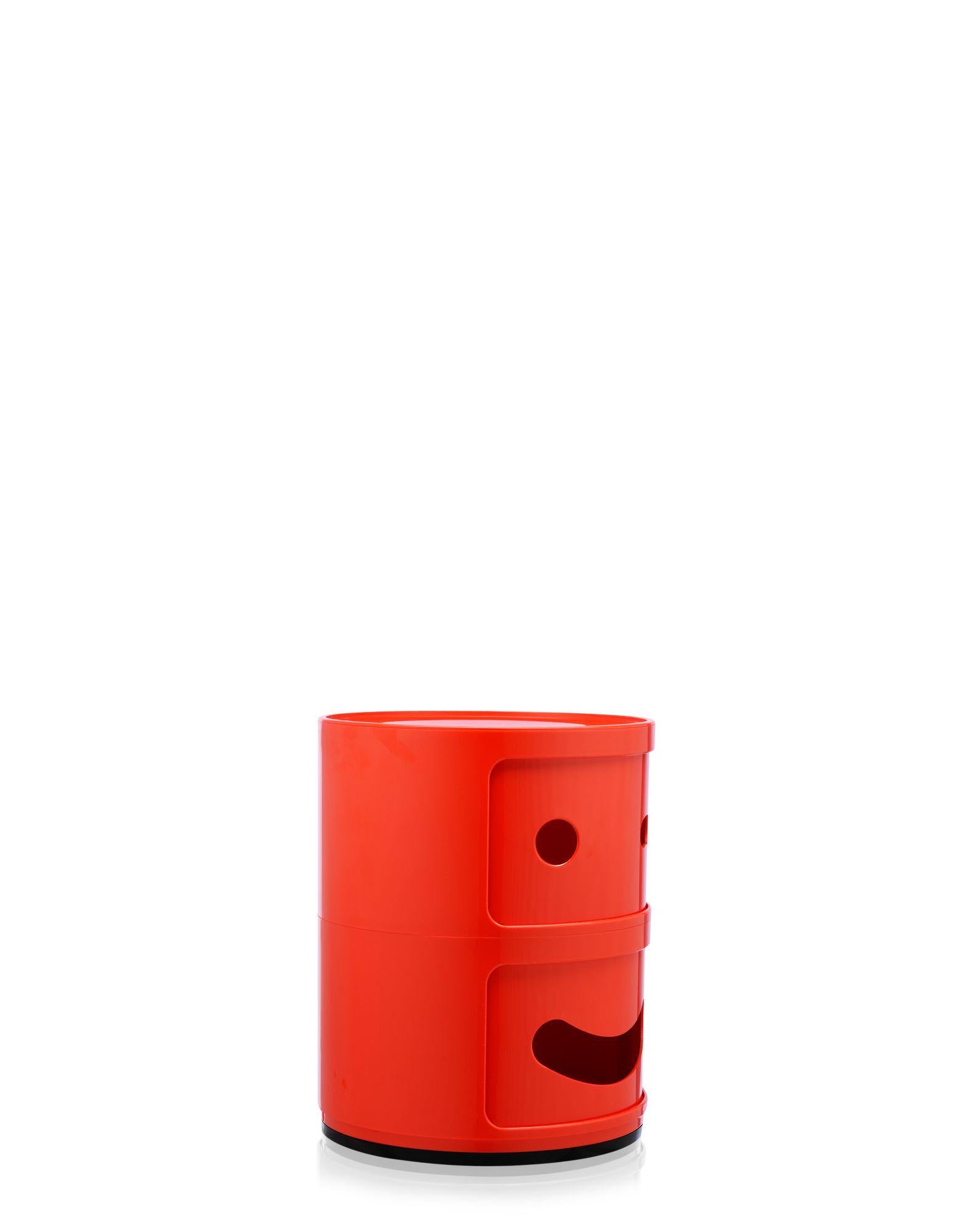 Moderne tiroir Componibili Kartell à 2 niveaux rouge sourire d'Anna Castelli Ferrieri en vente