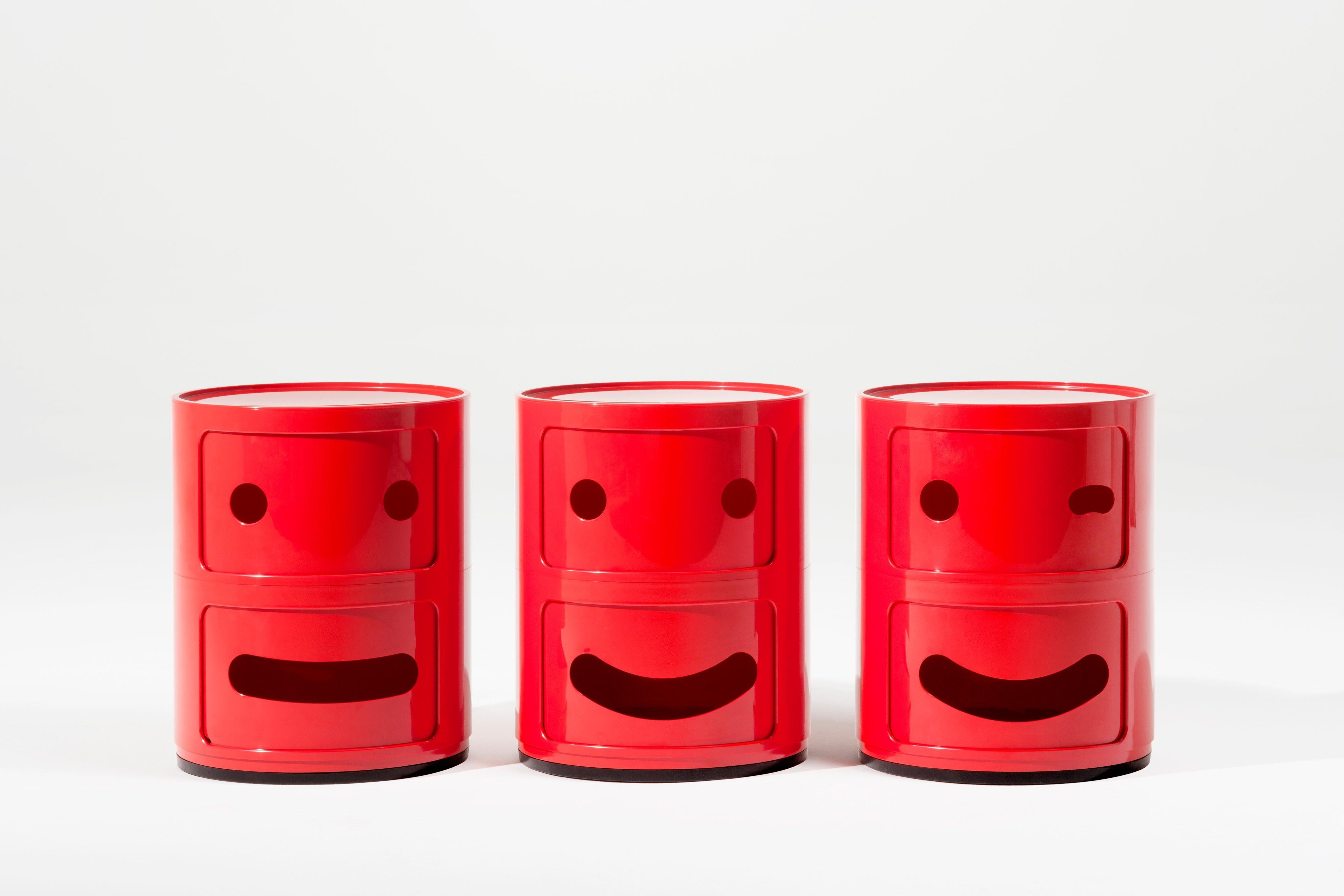 Kartell Componibili, 2-stöckige Schublade in „Smile Red“ von Anna Castelli Ferrieri (Italienisch) im Angebot