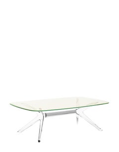 Kartell Blast Rectangle Table in Chrome with Yellow Top by Philippe Starck