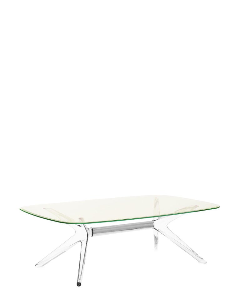 Kartell Blast Rectangle Table in Chrome with Yellow Top by Philippe Starck  For Sale at 1stDibs