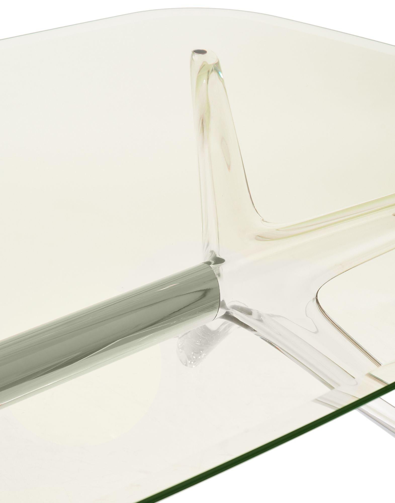 italien Table rectangulaire Kartell Blast en chrome avec plateau jaune par Philippe Starck en vente