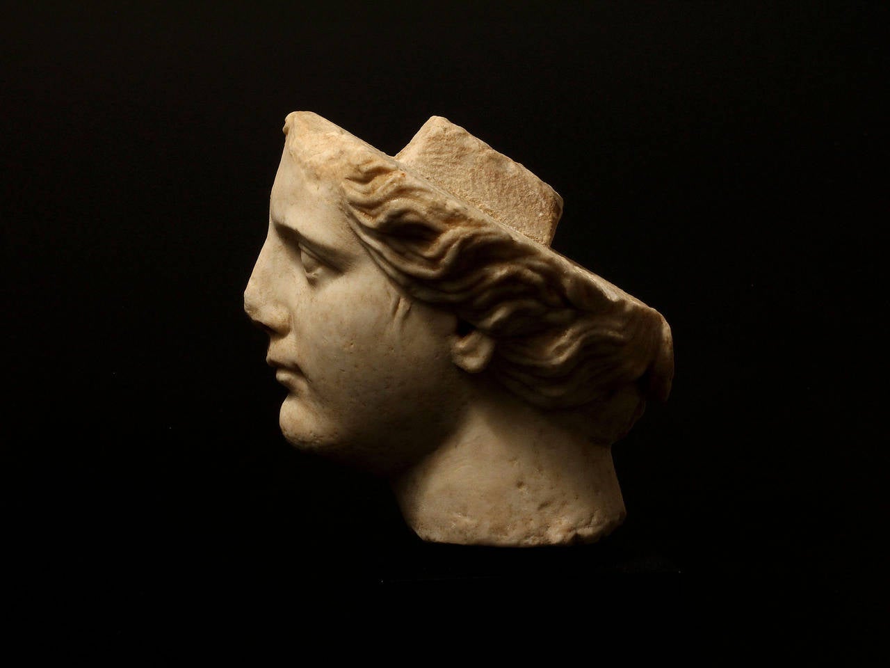 Classical Roman Ancient Roman Marble Head of Athena For Sale