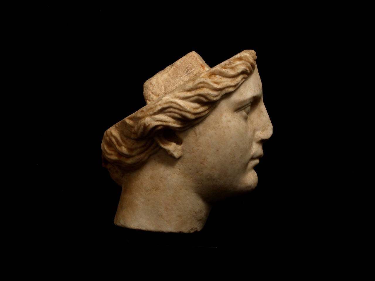 Italian Ancient Roman Marble Head of Athena For Sale
