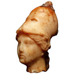 Ancient Roman Marble Head of Athena Vescovali