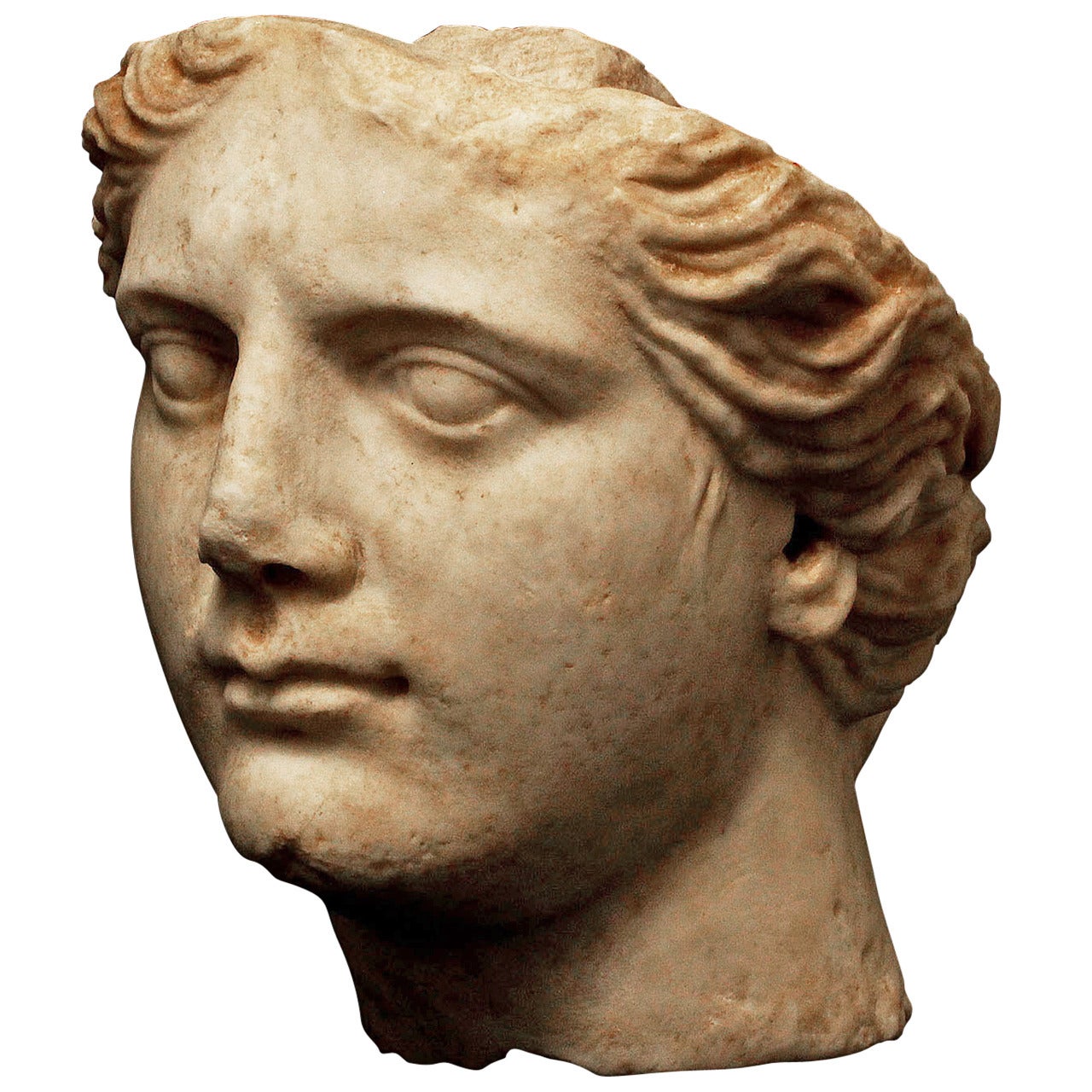 Ancient Roman Marble Head of Athena For Sale
