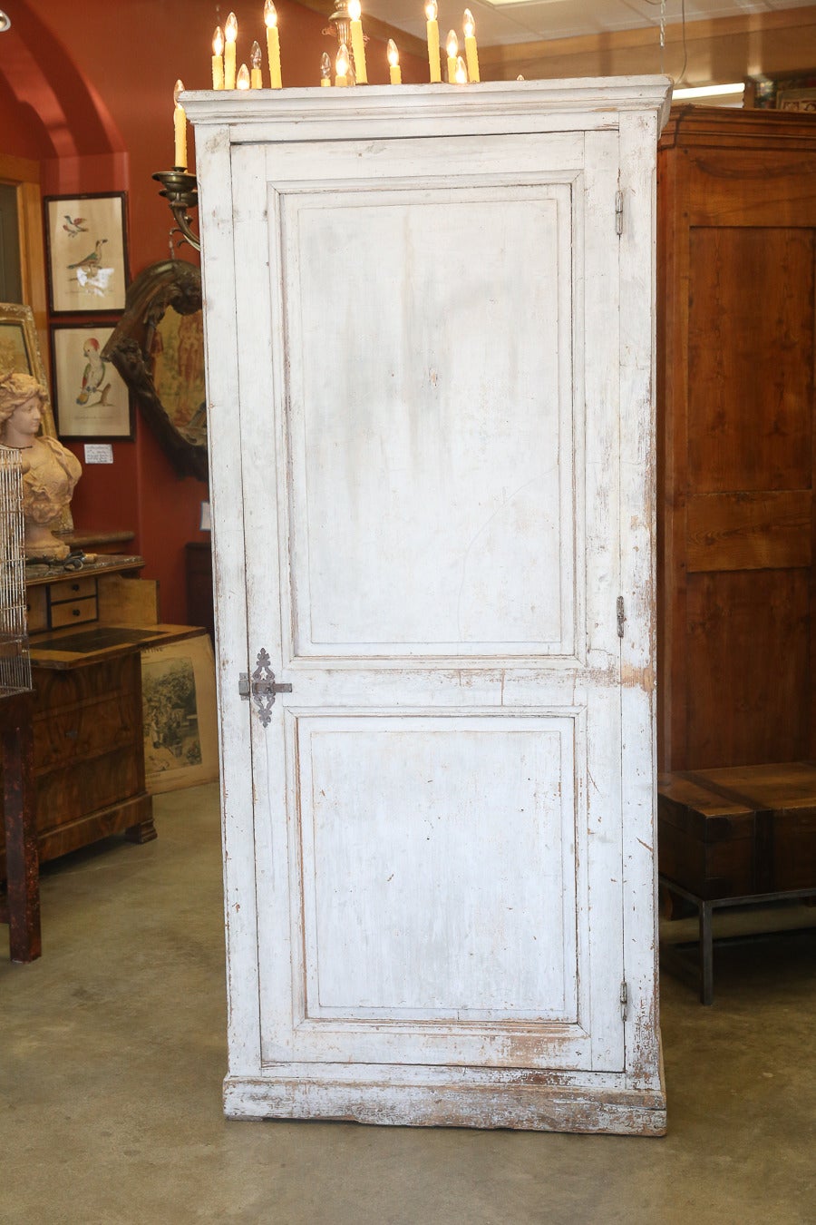 Bonnetiere (1 door armoire) from convent in the Loire Valley outside Tours. Painted