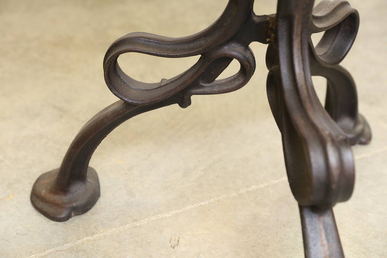 French 19th Century Pedestal Table with Marble Top For Sale