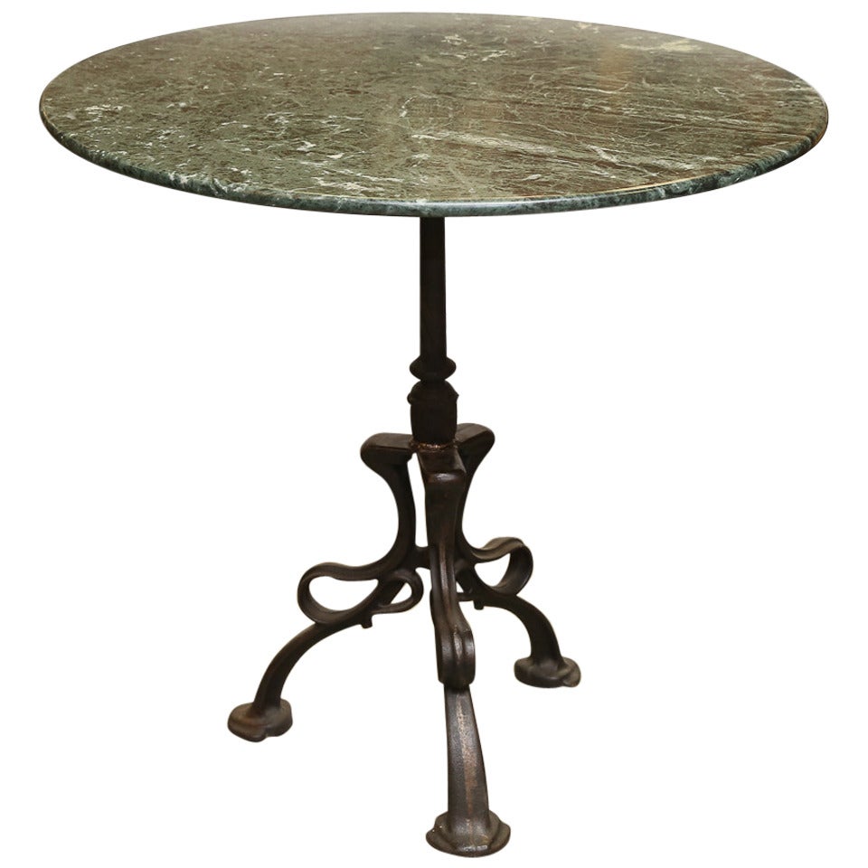 19th Century Pedestal Table with Marble Top For Sale
