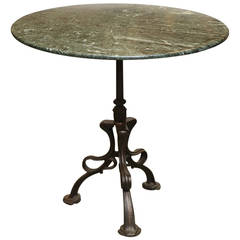 19th Century Pedestal Table with Marble Top