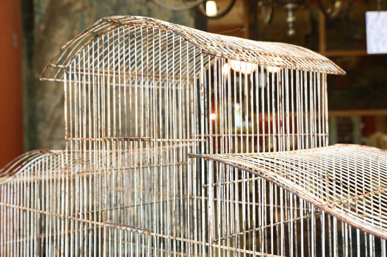 20th Century French Antique Bird Cage with Stand For Sale
