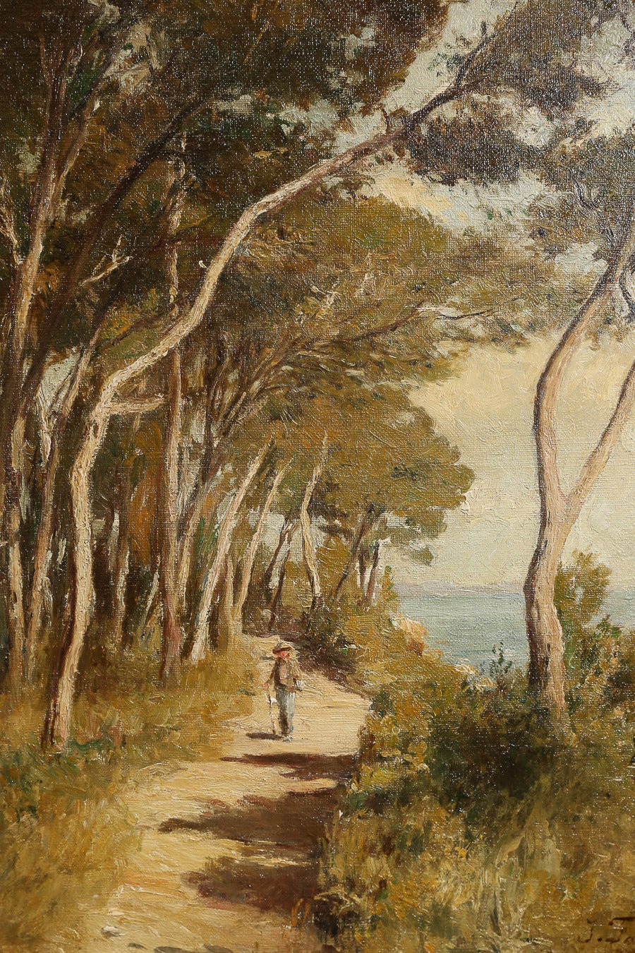 20th Century Beautiful Antibes Landscape Painting, Joseph Faust, 1868-1934 For Sale